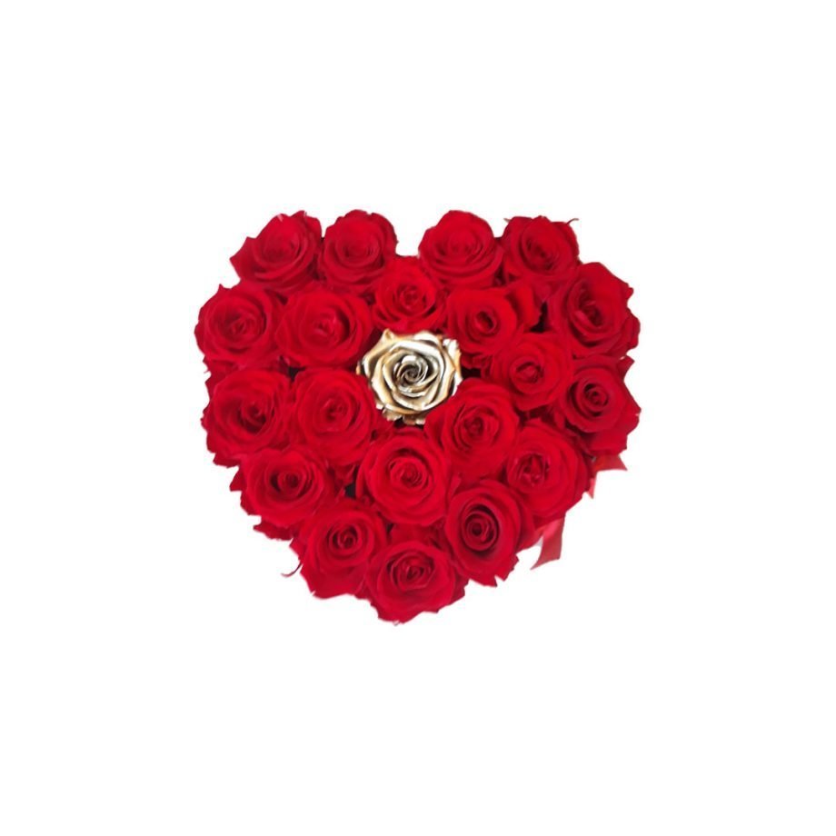 Caja Corazón Grande con Rosas Preservadas Combinadas