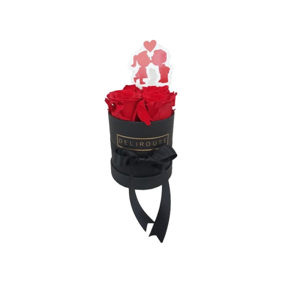 Rosas Eternas Mini - Caja Mini con Topper Personalizado