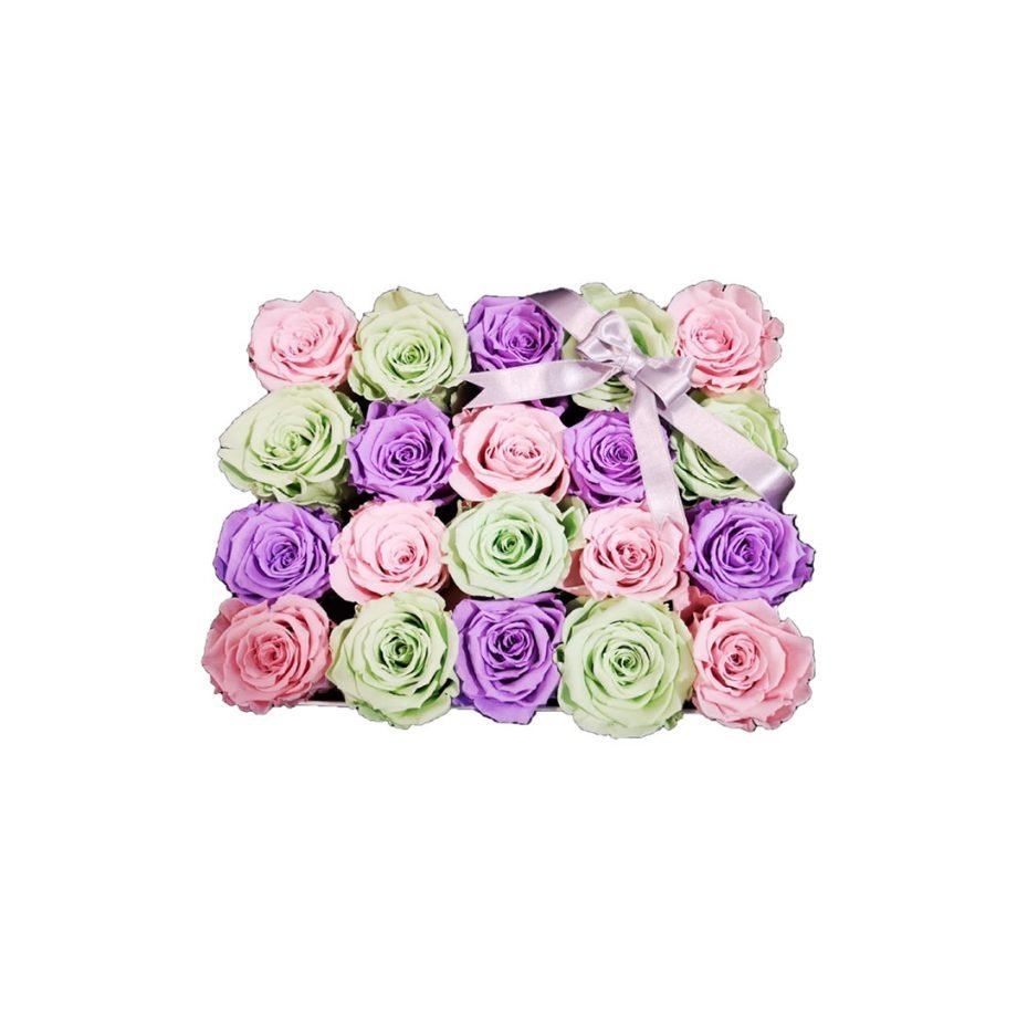 Rosas Eternas - Caja Personalizada con Rosas Eternas Pasteles